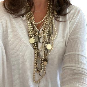 Express Faux Pearl Multi-Strand Necklace
